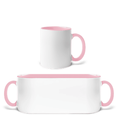 Taza bicolor - Blanco / Rosa - delante