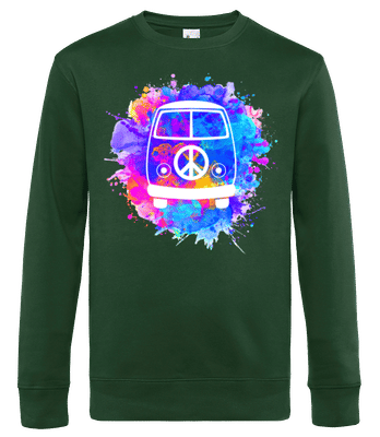 Hippie Bus - Sweat-shirt standard pour homme - Vert bouteille - Devant