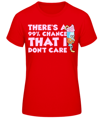 I Don't Care - Dámske basic tričko - Červená - Predné