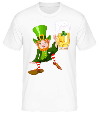 Homme avec logo de bière irlandaise - T-shirt standard Homme - Blanc - Devant
