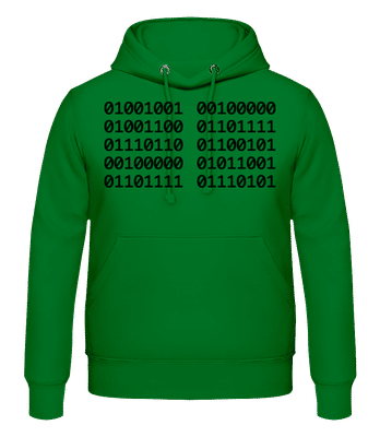 I Love You Code - Sudadera con capucha para hombre - Verde irlandés - delante