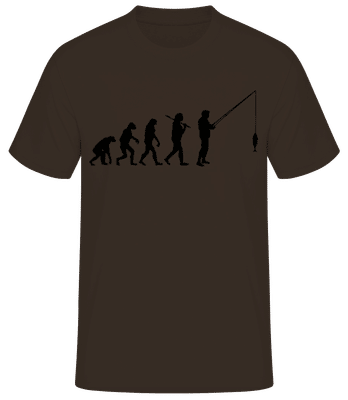 Evolution Fishing - Männer Basic T-Shirt - Braun - Vorne