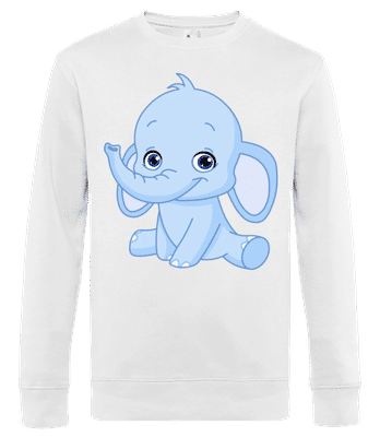 Éléphant bleu comique - Sweat-shirt standard pour homme - Blanc - Devant
