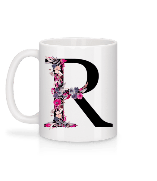 Aperçu: Fleurs Initiale R - Mug en céramique blanc - Blanc - Derrière