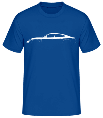 'Porsche Taycan Turbo S' Silhouette - Pánské basic tričko - Královská modrá - Napřed