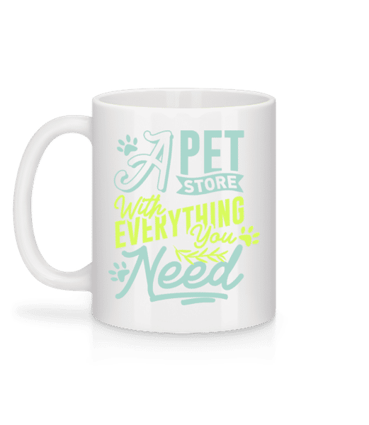 Aperçu: A Pet Store With Everything You Need - Mug en céramique blanc - Blanc - Derrière