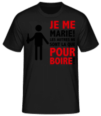 Je Me Marie! - T-shirt homme B&C - Noir - Devant
