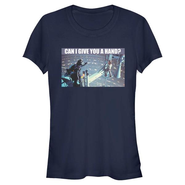 Aperçu: Star Wars - Luke & Vader Can I Give You A Hand - Femme T-shirt - Bleu marine - Devant