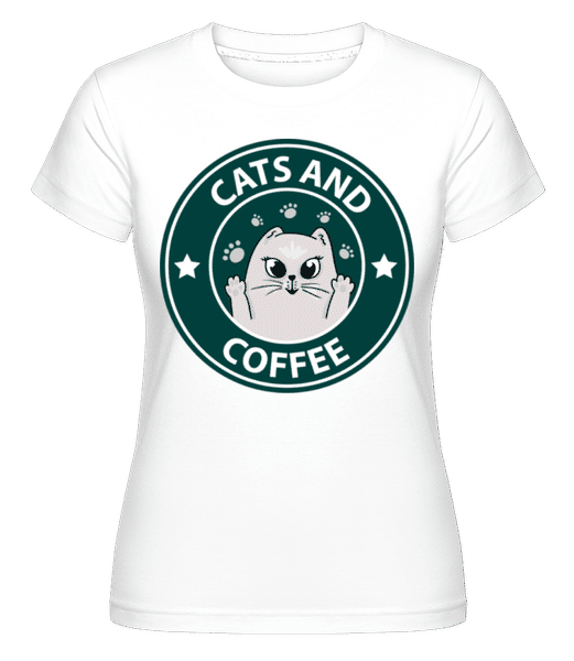 Aperçu: Cats And Coffee - T-shirt Shirtinator femme - Blanc - Devant