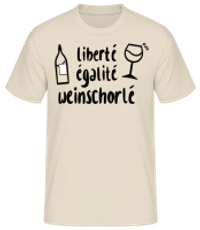 Liberte Egalite Weinschorle - Männer Basic T-Shirt - Creme - Vorne