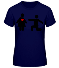 Logo Femme et Homme avec Cœur 2 - T-shirt femme B&C - Bleu marine - Devant