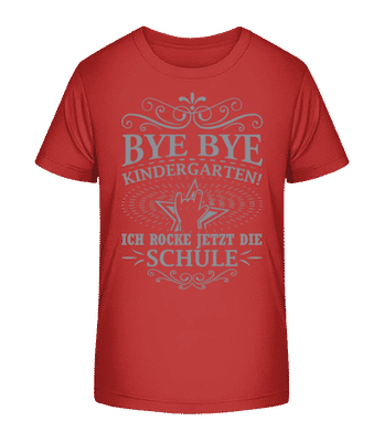 Ich Rocke Die Schule - Kinder Bio T-Shirt Stanley Stella 2.0 - Rot - Vorne