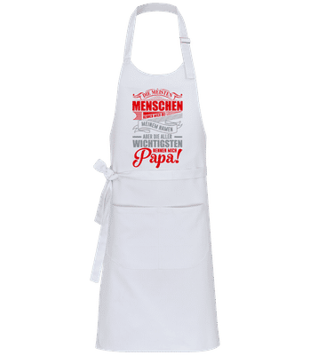 Die Wichtigsten Nennen Mich Papa - Profi Kochschürze - Weiß - Vorne