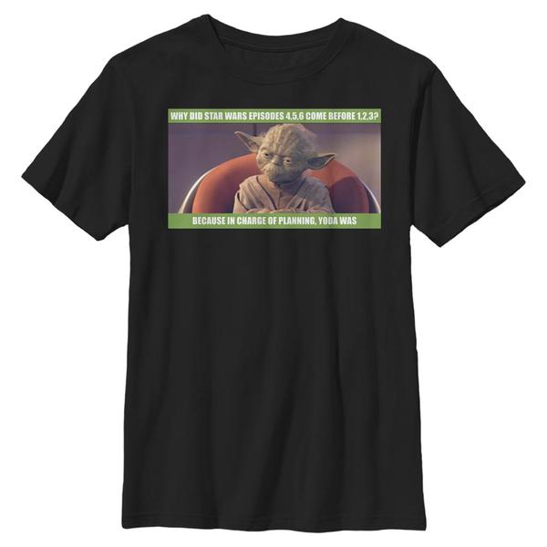 Aperçu: Star Wars - Yoda In Charge Of Planning - Enfant T-shirt - Noir - Devant