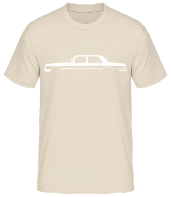 'Mercedes 280 SE W116' Silhouette - Pánske basic tričko - Krémová - Predné