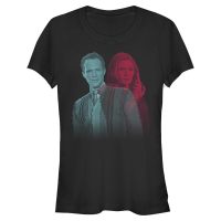 Marvel - Bruja Escarlata y Visión - Scarlet Witch & Vision Glitchy Overlay Wanda Vision - Mujeres Camiseta - Negro - delante