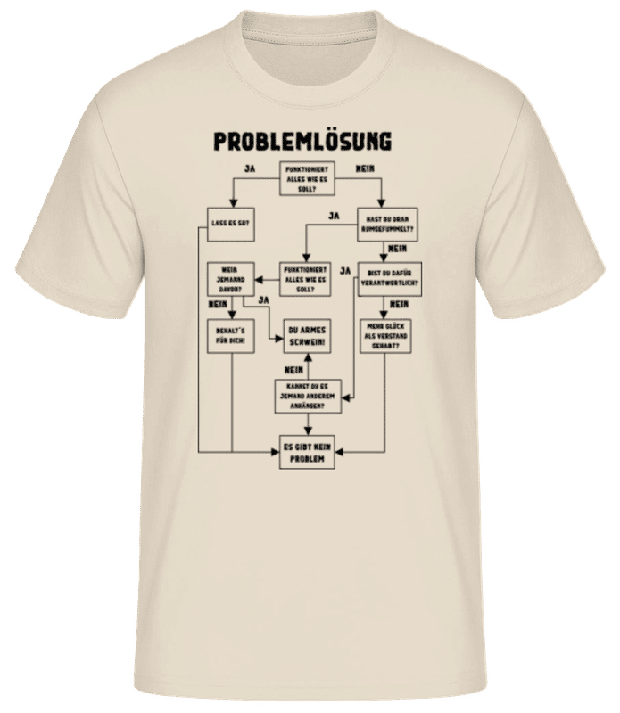 Vorschau: Problemlösung - Männer Basic T-Shirt - Creme - Vorne
