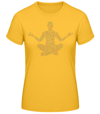 Geometrisch Yoga - Frauen Basic T-Shirt - Goldgelb - Vorne