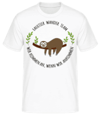 Faultier Wander Team - Männer Basic T-Shirt - Weiß - Vorne
