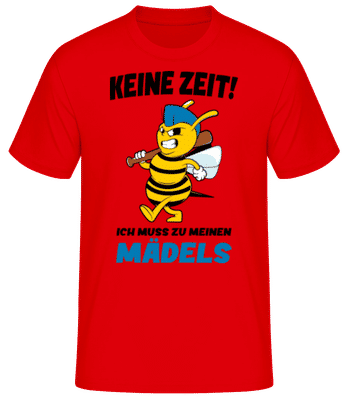Ich Muss Zu Meinen Mädels - Männer Basic T-Shirt - Rot - Vorne