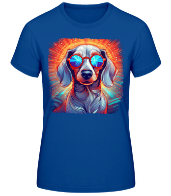 Dachshund Hippie Look - Women's Basic T-Shirt - Royal blue - Front