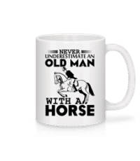 Old Man With Horse - Mug en céramique blanc - Blanc - Devant