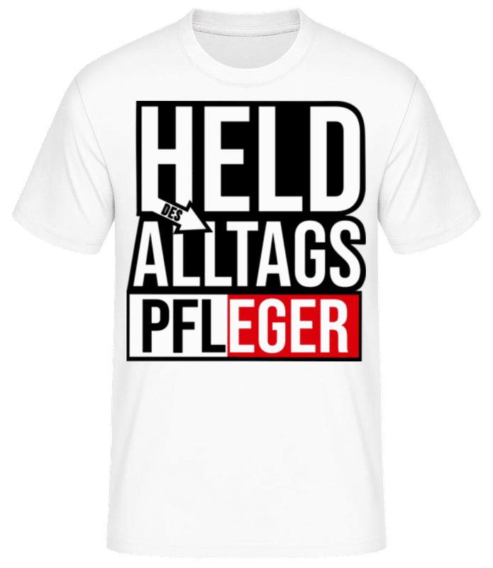 Vorschau: Heldin Des Alltags Pfleger - Männer Basic T-Shirt - Weiß - Vorne