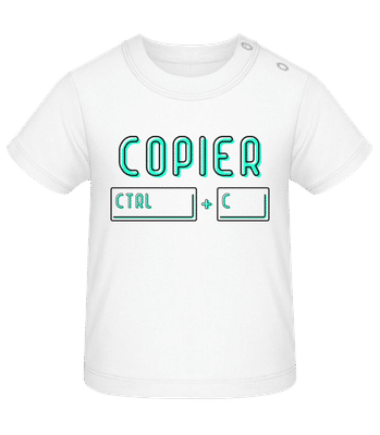 Copier Ctrl + C - T-shirt Bébé - Blanc - Devant