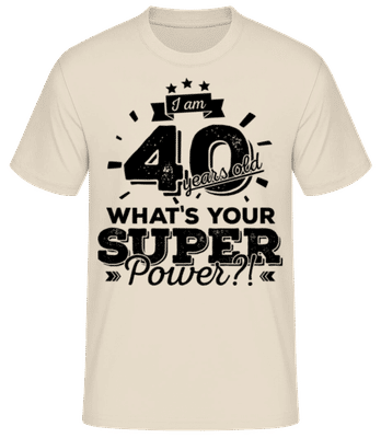 40 Years Super Power - Pánské basic tričko - Krémová - Napřed