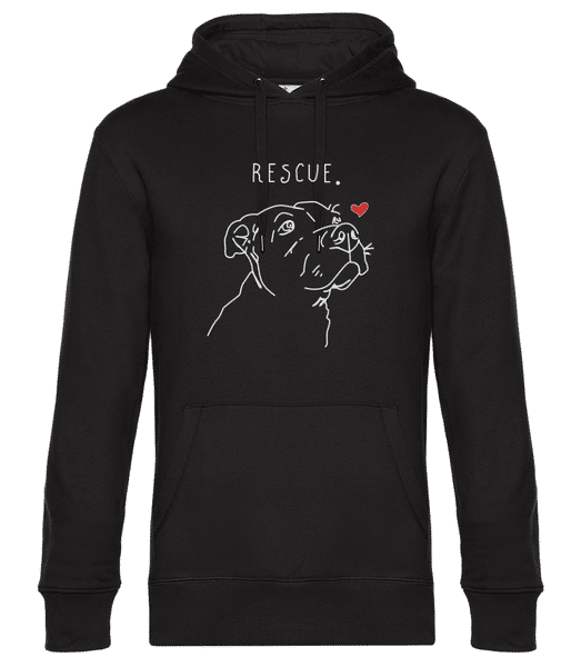 Vorschau: Rescue Dog - Unisex Premium Hoodie - Schwarz - Vorne