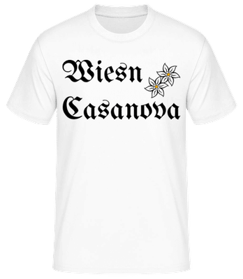 Wiesn Casanova - Männer Basic T-Shirt - Weiß - Vorne