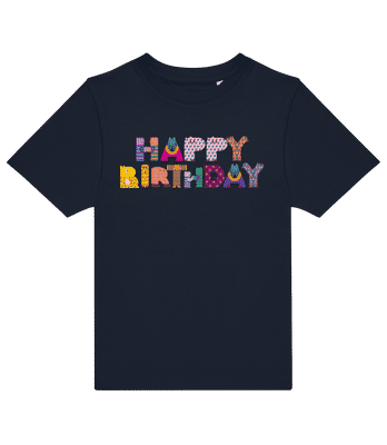 Happy Birthday Letters - Dětské tričko B&C - Namořnická modrá - Napřed