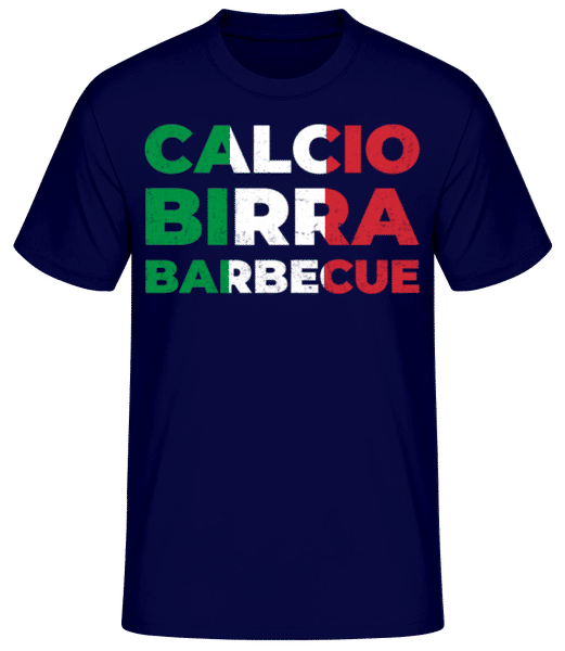 Aperçu: Calcio Birra Barbecue - T-shirt standard Homme - Bleu marine - Devant