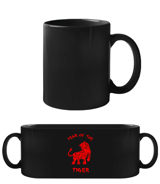 Aperçu: Chinese Zodiac Year Of The Tiger - Tasse Noire - Noir - Devant