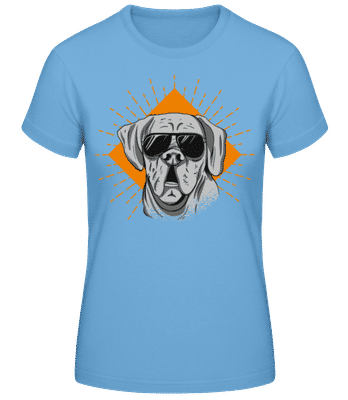 Sunglasses Dog - Frauen Basic T-Shirt - Hellblau - Vorne