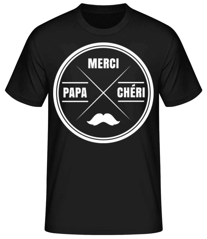 Aperçu: Mercie Papa Chéri - T-shirt standard Homme - Noir - Devant