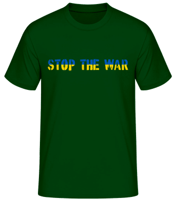 Stop The War Ukraine Flag - Pánske basic tričko - Bottle green - Predné
