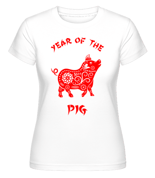 Preview: Chinese Zodiac Year Of The Pig - Shirtinator Women's T-Shirt - White - Front