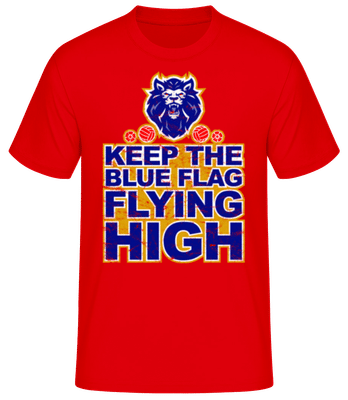 Chelsea Football Blue Flag Fly High - Männer Basic T-Shirt - Rot - Vorne