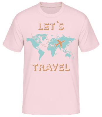 Let Us Travel - Männer Basic T-Shirt - Rosa - Vorne