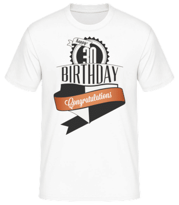 30 Birthday Congrats - Men's Basic T-Shirt - White - Front
