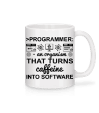 Kofein Into Software - Keramický hrnek - Bílá - Napřed