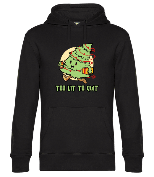 Aperçu: Too Lit To Quit - Sweat à capuche standard homme - Noir - Devant