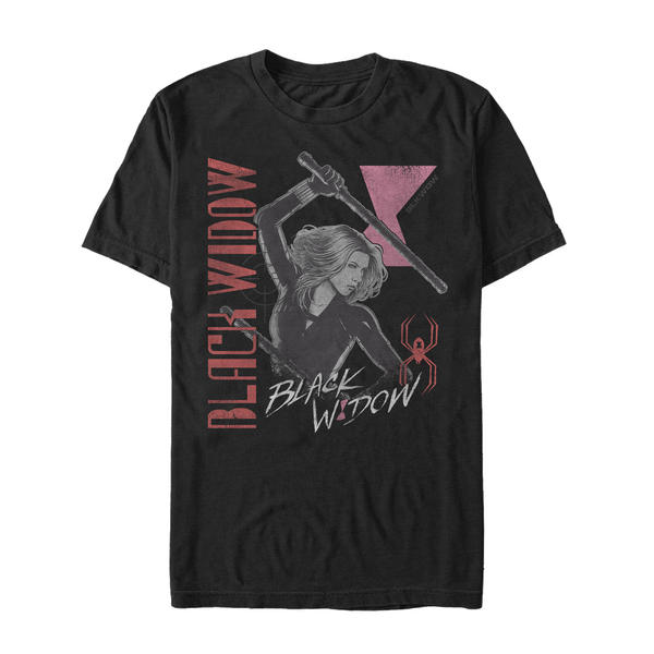 Preview: Marvel - Black Widow - Black Widow Retro - Men's T-Shirt - Black - Front