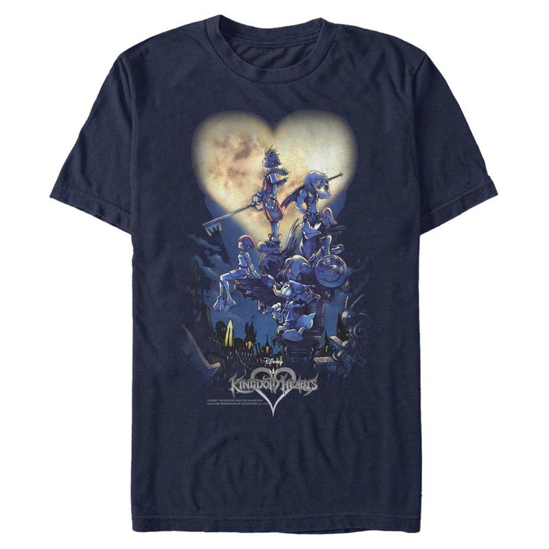 Preview: Disney - Kingdom Hearts - Skupina Poster Logo - Men's T-Shirt - Navy - Front