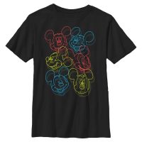 Disney - El ratón Miguelito Miguelín - Mickey Mouse Neon Heads - Niños Camiseta - Negro - delante
