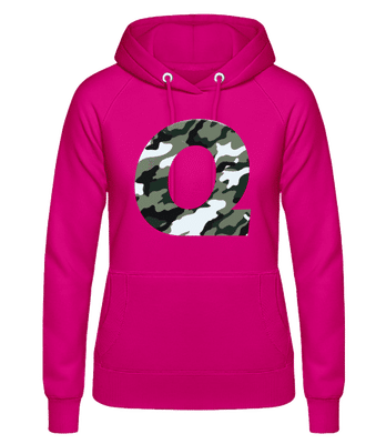 Queen Camouflage - Dámská mikina s kapucí - Fuchsie - Napřed