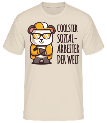 Coolster Sozialarbeiter Der Welt - Männer Basic T-Shirt - Creme - Vorne