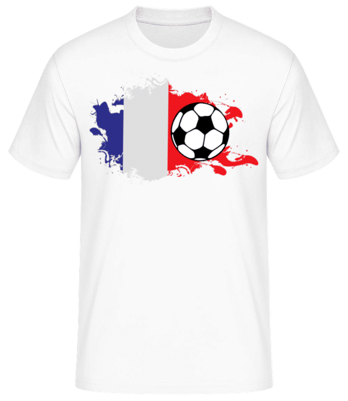 Vorschau: Französische Fahne Fußball - Männer Basic T-Shirt - Weiß - Vorne