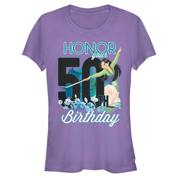 Aperçu: Disney - Mulan - Mulan Fifty Birthday - Birthday - Femme T-shirt - Pourpre - Devant